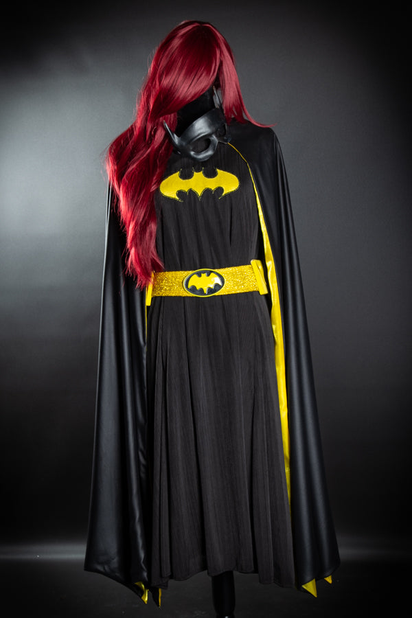 Plus Size Batgirl Costume Hire or Cosplay, plus Makeup and Photography. Proudly by and available at, Little Shop of Horrors Costumery Mornington & Melbourne.