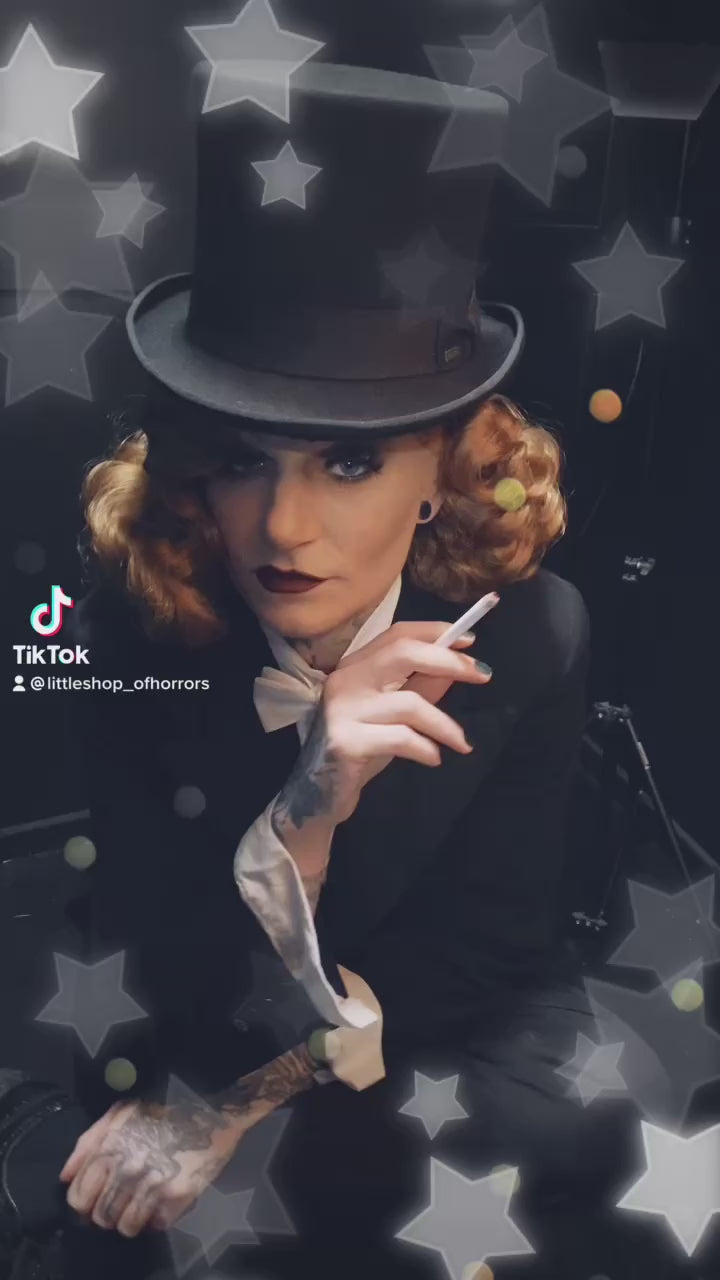 Marlene Dietrich 1930s Costume Hire or Cosplay, plus Makeup and Photography. Proudly by and available at, Little Shop of Horrors Costumery 6/1 Watt Rd Mornington & Melbourne
