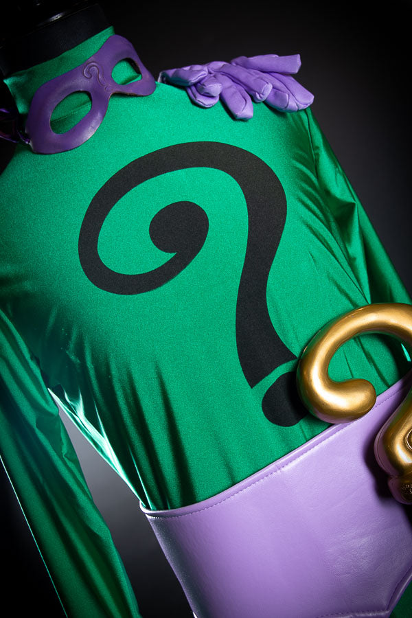The Riddler, inspired by Batman Forever Costume Hire or Cosplay, plus Makeup and Photography. Proudly by and available at, Little Shop of Horrors Costumery 6/1 Watt Rd Mornington & Melbourne
