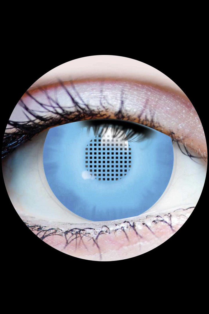 PRIMAL® 7 Days Contact Lenses – pale blind blue mesh horror cosplay contacts inspired by The Ring Samara