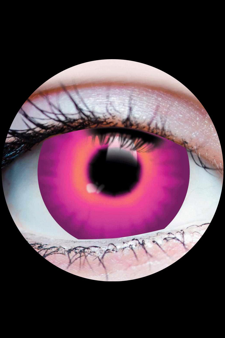Siempre Vive Pink Contact Lenses by Primal – Inspired by Death Becomes Her, bold pink sclera cosplay lenses for dramatic transformations