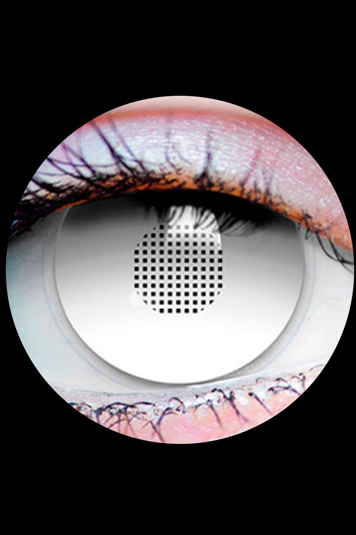 Slenderman contact lenses blind white horror eye costume accessory
