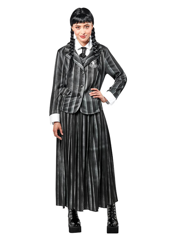 WEDNESDAY NEVERMORE DELUXE BLACK COSTUME (NETFLIX), ADULT - Little Shop of Horrors