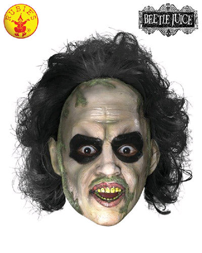 BEETLEJUICE 3/4 VINYL MASK WITH HAIR, ADULT - Little Shop of Horrors