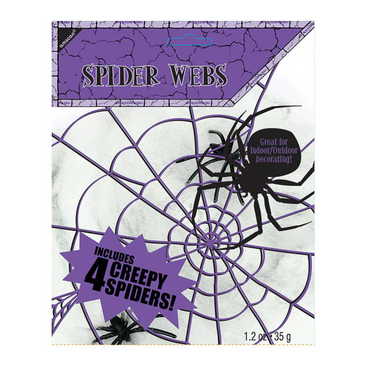Spider Web Decoration Polyester White Small - Little Shop of Horrors