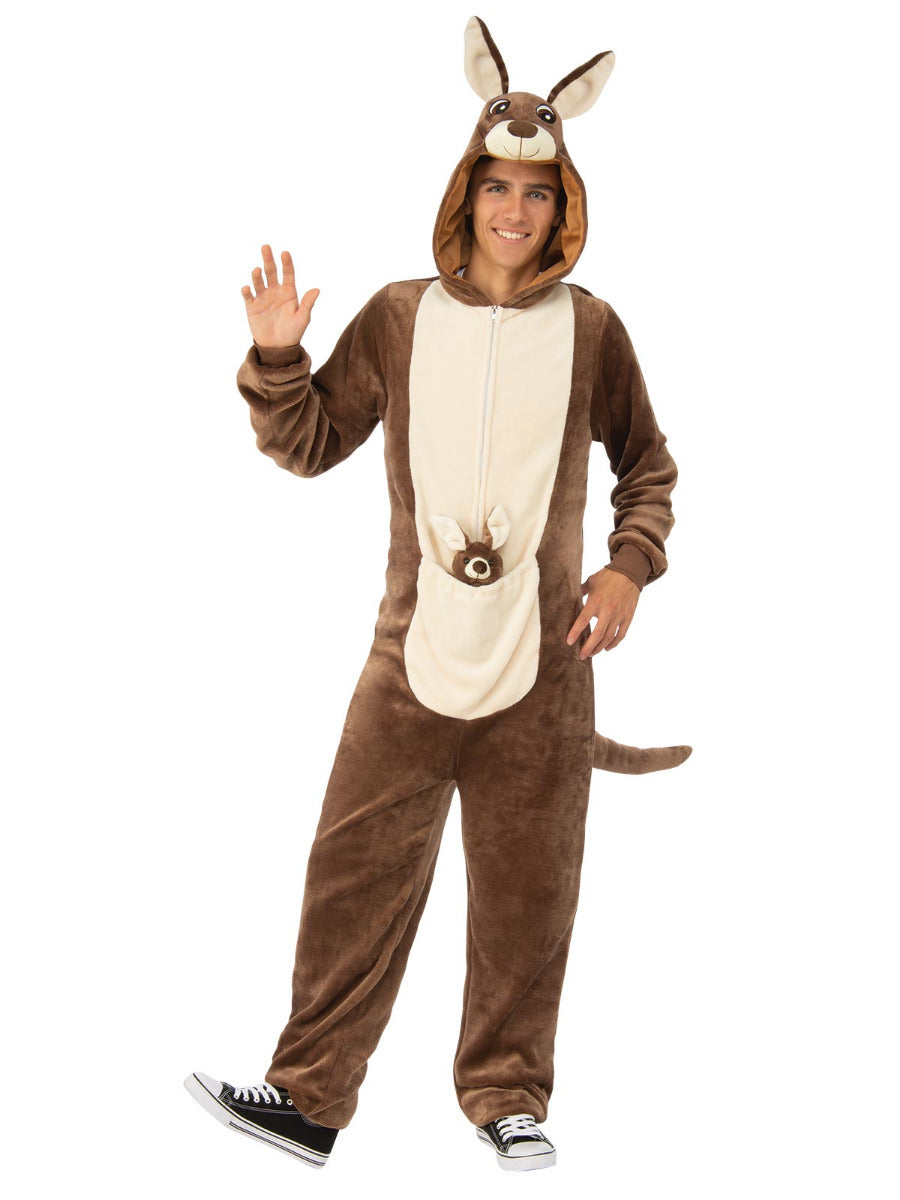 KANGAROO FURRY ONESIE COSTUME, ADULT UNISEX - Little Shop of Horrors