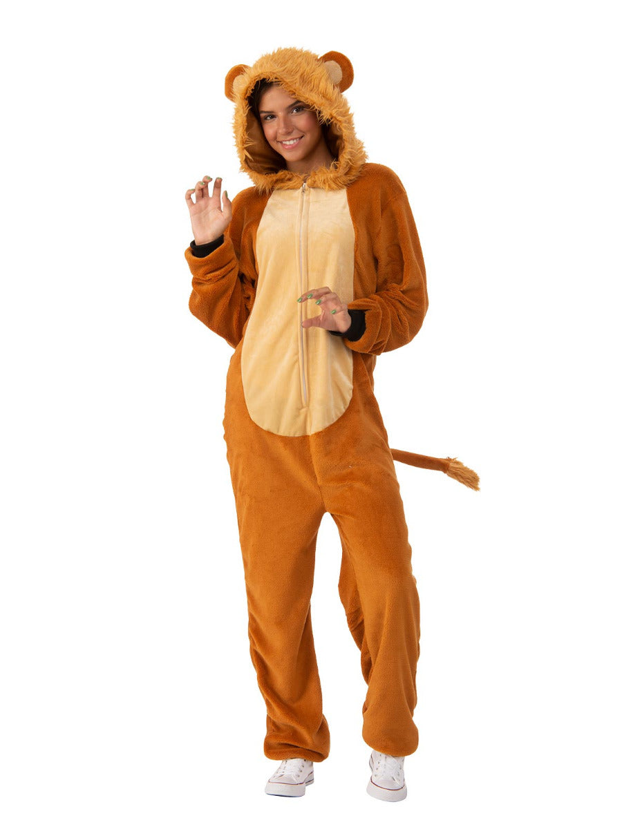 LION FURRY ONESIE COSTUME, ADULT UNISEX - Little Shop of Horrors