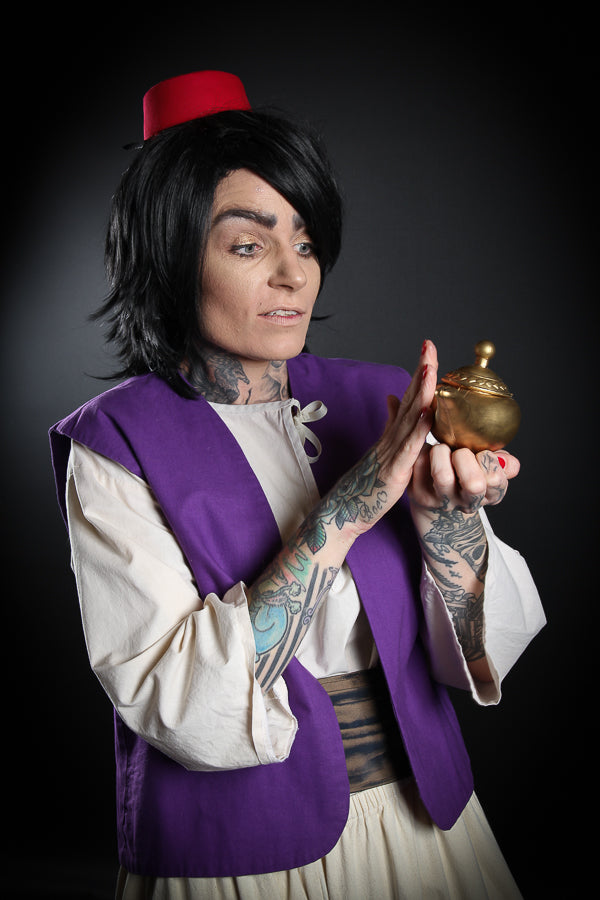 Aladdin Costume Hire or Cosplay, plus Makeup and Photography. Proudly by and available at, Little Shop of Horrors Costumery Mornington & Melbourne.