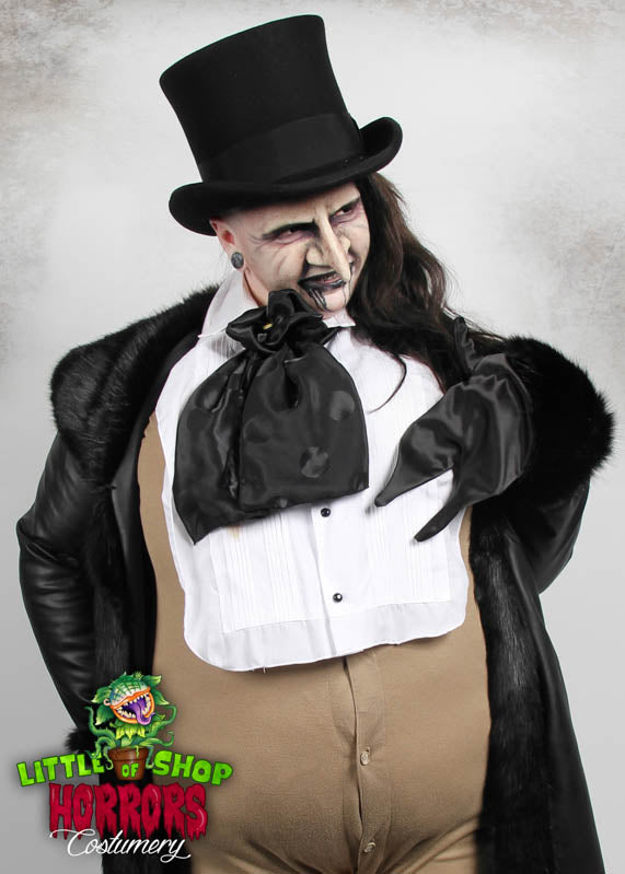 The Penguin Oswald Cobblepot Costume Hire or Cosplay, plus Makeup and Photography. Proudly by and available at, Little Shop of Horrors Costumery 6/1 Watt Rd Mornington & Melbourne