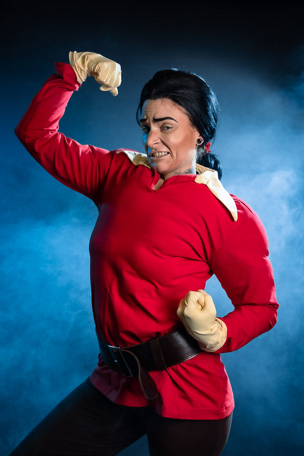 Beauty and the Beast Gaston Costume Hire or Cosplay, plus Makeup and Photography. Proudly by and available at, Little Shop of Horrors Costumery 6/1 Watt Rd Mornington & Melbourne