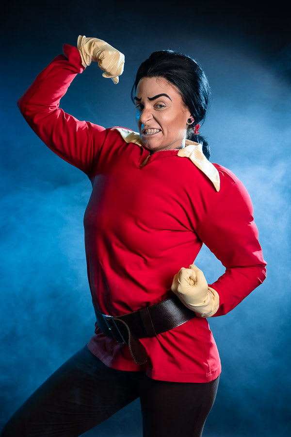 Beauty and the Beast Gaston Costume Hire or Cosplay, plus Makeup and Photography. Proudly by and available at, Little Shop of Horrors Costumery 6/1 Watt Rd Mornington & Melbourne