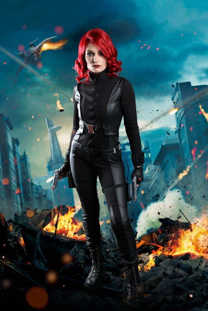 Black Widow, Avengers Costume Hire or Cosplay, plus Makeup and Photography. Proudly by and available at, Little Shop of Horrors Costumery 6/1 Watt Rd Mornington & Melbourne