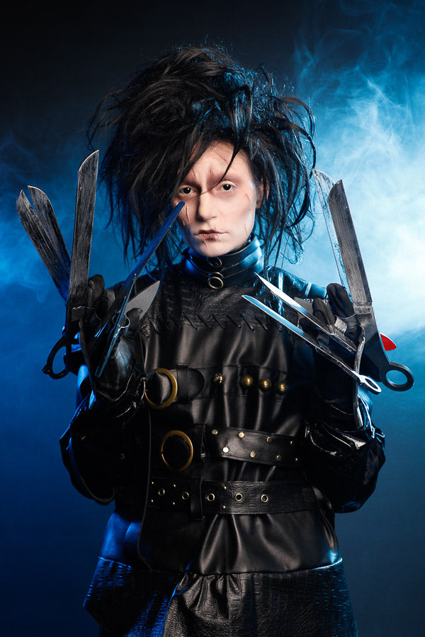 Edward Scissorhands Costume Hire or Cosplay, plus Makeup and Photography. Proudly by and available at, Little Shop of Horrors Costumery 6/1 Watt Rd Mornington & Melbourne