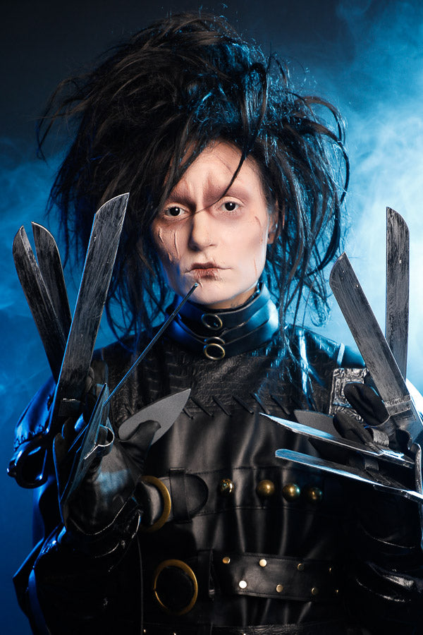 Edward Scissorhands Costume Hire or Cosplay, plus Makeup and Photography. Proudly by and available at, Little Shop of Horrors Costumery 6/1 Watt Rd Mornington & Melbourne