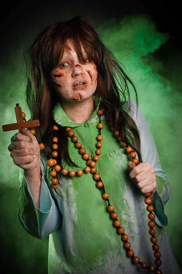 The Exorcist, Regan Halloween Costume Hire or Cosplay, plus Makeup and Photography. Proudly by and available at, Little Shop of Horrors Costumery 6/1 Watt Rd Mornington & Melbourne