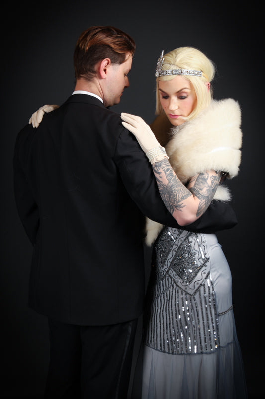 The Great Gatsby, Daisy Buchanan 1920s Costume Hire or Cosplay, plus Makeup and Photography. Proudly by and available at, Little Shop of Horrors Costumery 6/1 Watt Rd Mornington & Melbourne
