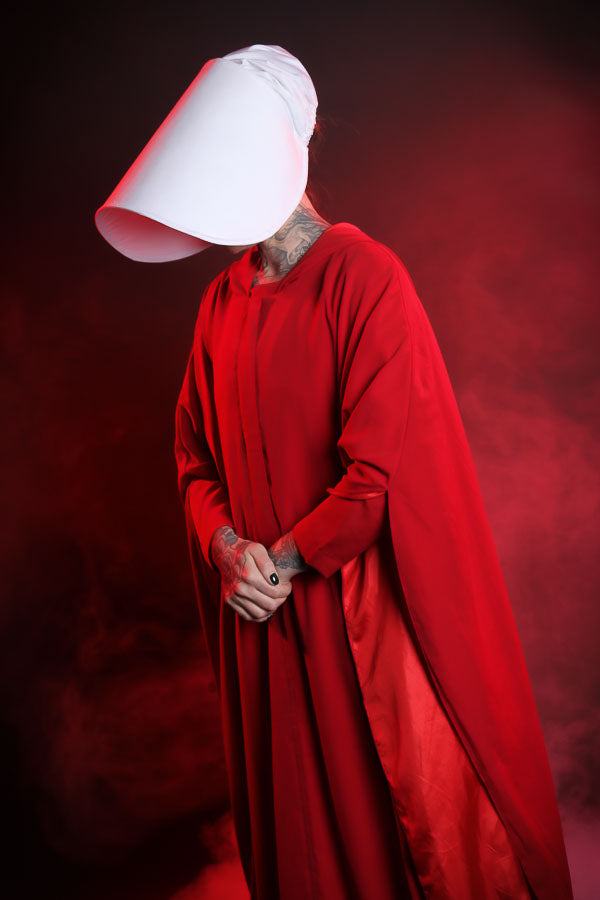 The Handmaid's Tale Offred Hire or Cosplay, plus Makeup and Photography. Proudly by and available at, Little Shop of Horrors Costumery Mornington, Frankston & Melbourne