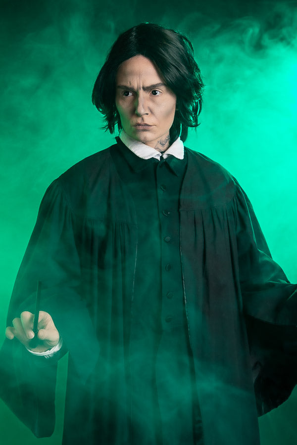 Harry Potter Professor Severus Snape Costume Hire or Cosplay, plus Makeup and Photography. Proudly by and available at, Little Shop of Horrors Costumery 6/1 Watt Rd Mornington & Melbourne