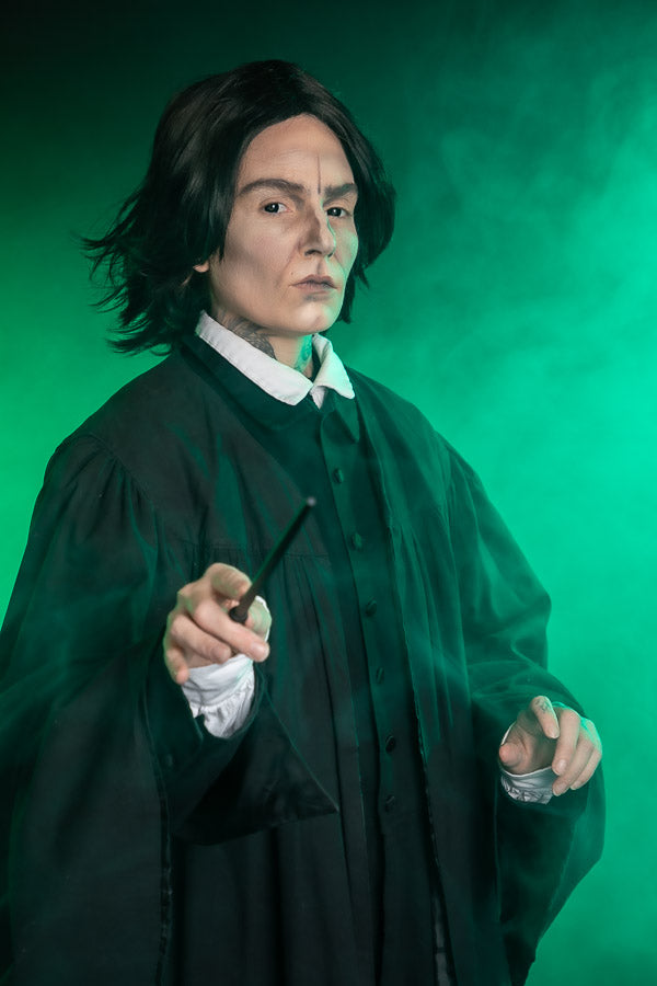 Harry Potter Professor Severus Snape Costume Hire or Cosplay, plus Makeup and Photography. Proudly by and available at, Little Shop of Horrors Costumery 6/1 Watt Rd Mornington & Melbourne