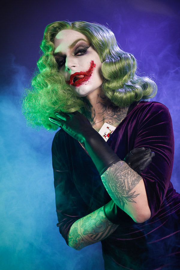 Genderbend Heath Ledger Joker Costume Hire or Cosplay, plus Makeup and Photography. Proudly by and available at, Little Shop of Horrors Costumery 6/1 Watt Rd Mornington & Melbourne