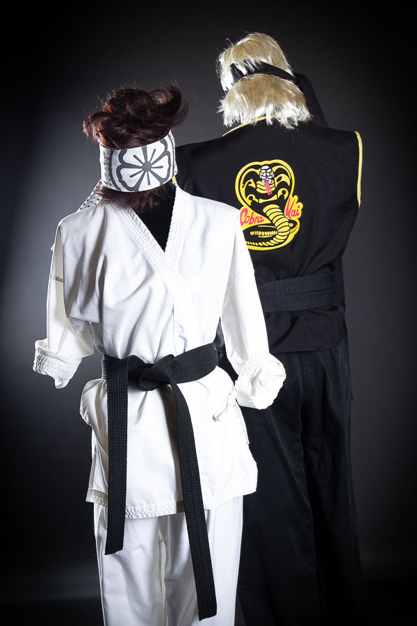 The Karate Kid, Johnny Lawrence Cobra Kai Costume Hire or Cosplay, plus Makeup and Photography. Proudly by and available at, Little Shop of Horrors Costumery 6/1 Watt Rd Mornington & Melbourne.