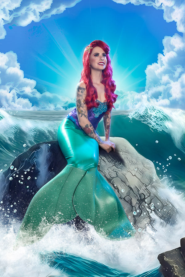 The Little Mermaid Ariel Costume Hire or Cosplay, plus Makeup and Photography. Proudly by and available at, Little Shop of Horrors Costumery 6/1 Watt Rd Mornington & Melbourne www.littleshopofhorrors.com.au