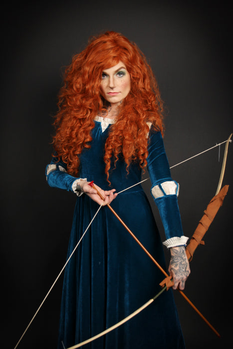 Merida the Brave Scottish Princess Costume Hire or Cosplay, plus Makeup and Photography. Proudly by and available at, Little Shop of Horrors Costumery 6/1 Watt Rd Mornington & Melbourne