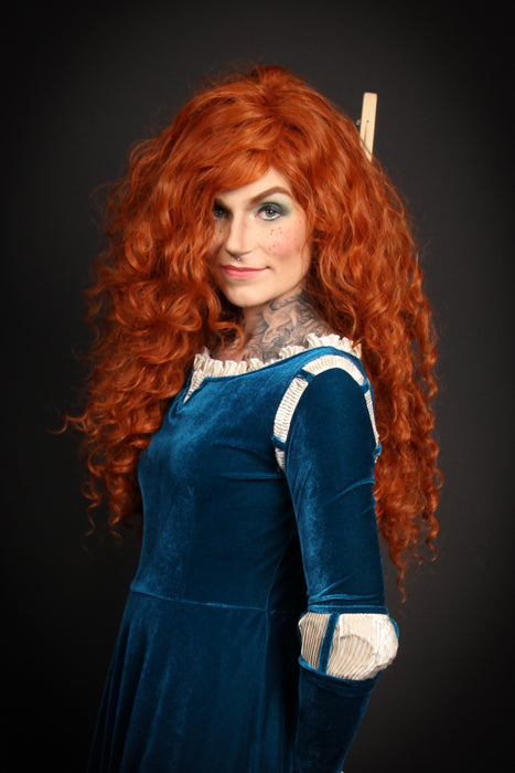 Merida the Brave Scottish Princess Costume Hire or Cosplay, plus Makeup and Photography. Proudly by and available at, Little Shop of Horrors Costumery 6/1 Watt Rd Mornington & Melbourne