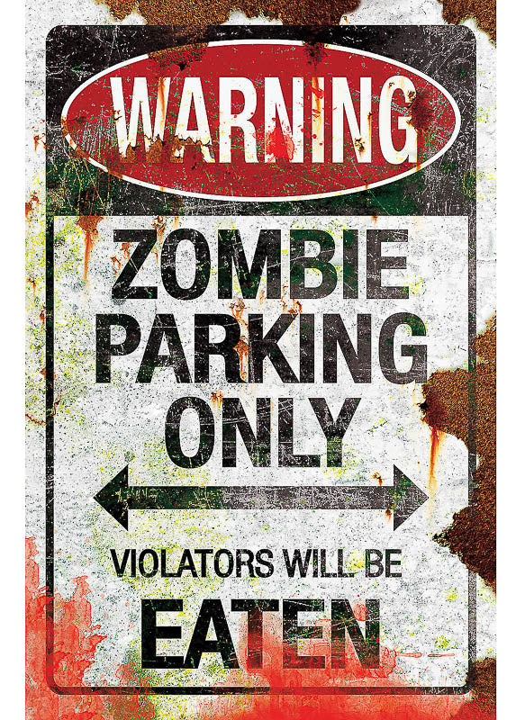 Zombie Parking Only Metal Sign - Little Shop of Horrors