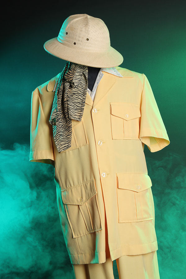 James Bond Vintage 1970s Safari Suit Costume Hire or Cosplay, plus Makeup and Photography. Proudly by and available at, Little Shop of Horrors Costumery 6/1 Watt Rd Mornington & Melbourne