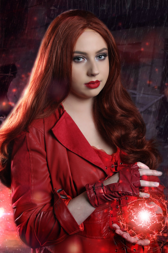 Avengers Scarlet Witch Costume Hire or Cosplay, plus Makeup and Photography. Proudly by and available at, Little Shop of Horrors Costumery 6/1 Watt Rd Mornington & Melbourne