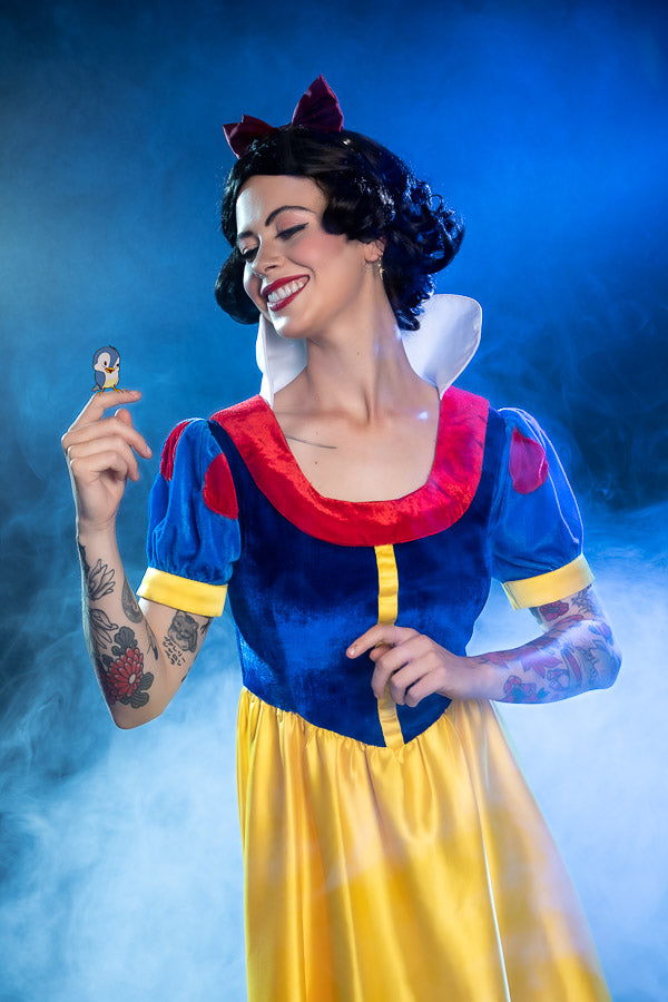 Snow White Disney Princess Costume Hire or Cosplay, plus Makeup and Photography. Proudly by and available at, Little Shop of Horrors Costumery 6/1 Watt Rd Mornington & Melbourne