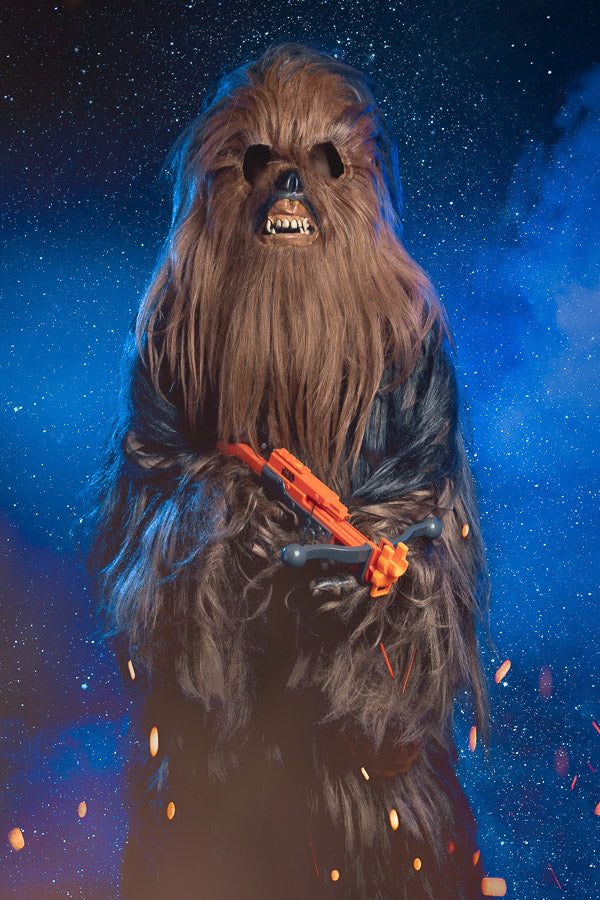 Star Wars Chewbacca Officially Licensed Costume Hire or Cosplay, plus Makeup and Photography. Proudly by and available at, Little Shop of Horrors Costumery 6/1 Watt Rd Mornington & Melbourne.