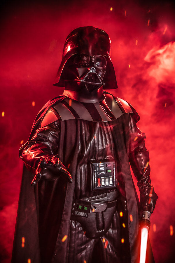 Star Wars Darth Vader Officially Licensed Costume Hire or Cosplay, plus Makeup and Photography. Proudly by and available at, Little Shop of Horrors Costumery 6/1 Watt Rd Mornington & Melbourne