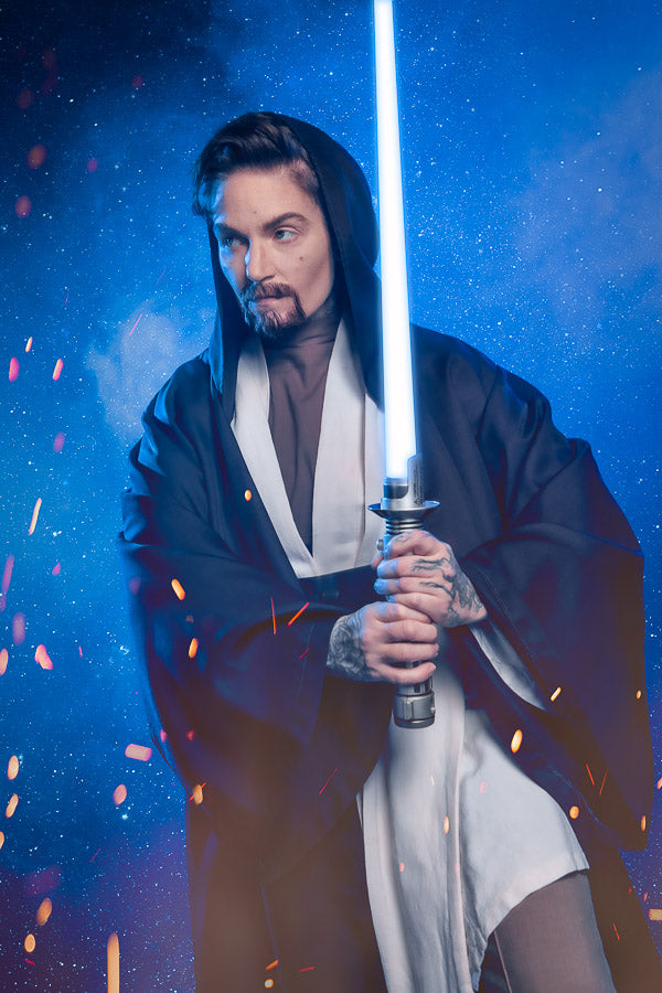 Star Wars Obi Wan Kenobi Jedi Costume Hire or Cosplay, plus Makeup and Photography. Proudly by and available at, Little Shop of Horrors Costumery 6/1 Watt Rd Mornington & Melbourne