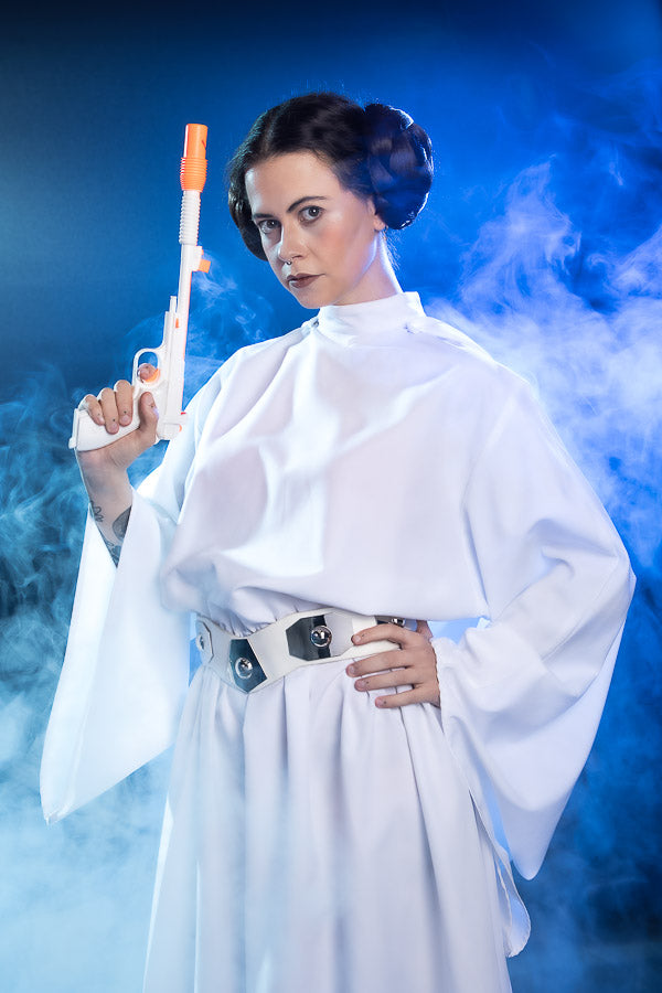 Star Wars Princess Leia Costume Hire or Cosplay, plus Makeup and Photography. Proudly by and available at, Little Shop of Horrors Costumery 6/1 Watt Rd Mornington & Melbourne