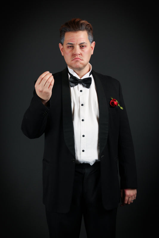 The Godfather Don Corleone 1920s Gangster Costume Hire or Cosplay, plus Makeup and Photography. Proudly by and available at, Little Shop of Horrors Costumery 6/1 Watt Rd Mornington & Melbourne