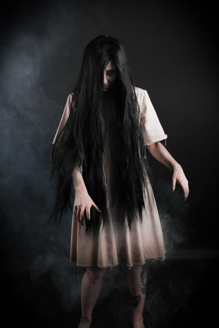The Ring Samara Halloween Costume Hire or Cosplay, plus Makeup and Photography. Proudly by and available at, Little Shop of Horrors Costumery 6/1 Watt Rd Mornington & Melbourne