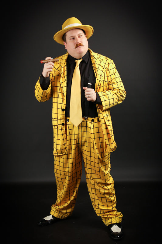 Dick Tracy or 1920s Gangster Costume Hire or Cosplay, plus Makeup and Photography. Proudly by and available at, Little Shop of Horrors Costumery Mornington, Frankston & Melbourne