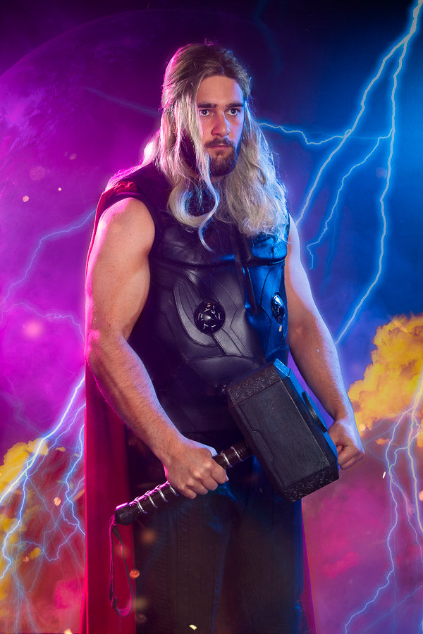 Avengers Thor God of Thunder Costume Hire or Cosplay, plus Makeup and Photography. Proudly by and available at, Little Shop of Horrors Costumery 6/1 Watt Rd Mornington & Melbourne