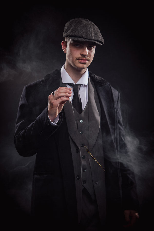 Peaky Blinders Tommy Shelby 1920s Gangster Costume Hire or Cosplay, plus Makeup and Photography. Proudly by and available at, Little Shop of Horrors Costumery Mornington, Frankston & Melbourne