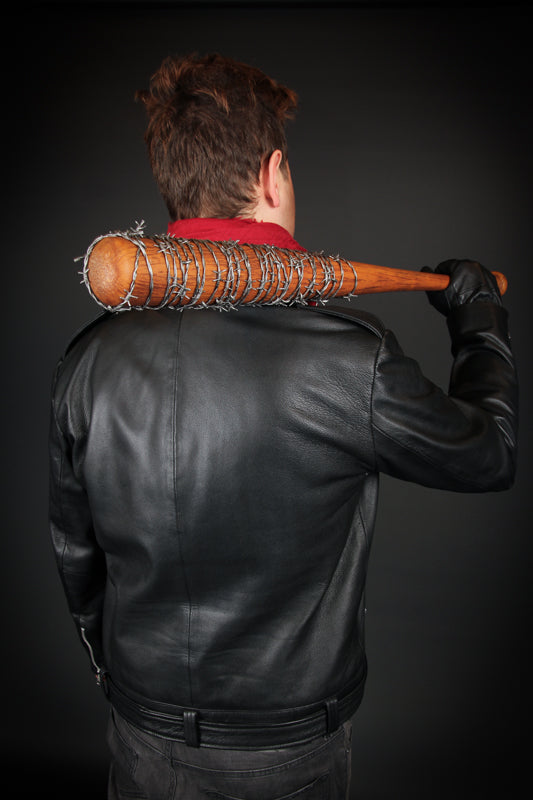 The Walking Dead Negan Costume Hire or Cosplay, plus Makeup and Photography. Proudly by and available at, Little Shop of Horrors Costumery 6/1 Watt Rd Mornington & Melbourne