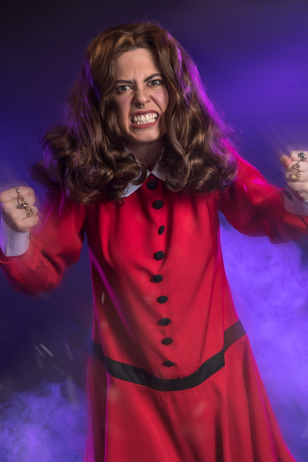 Charlie & The Chocolate Factory - Veruca Salt Willy Wonka  Costume Hire or Cosplay, plus Makeup and Photography. Proudly by and available at, Little Shop of Horrors Costumery Mornington, Frankston & Melbourne