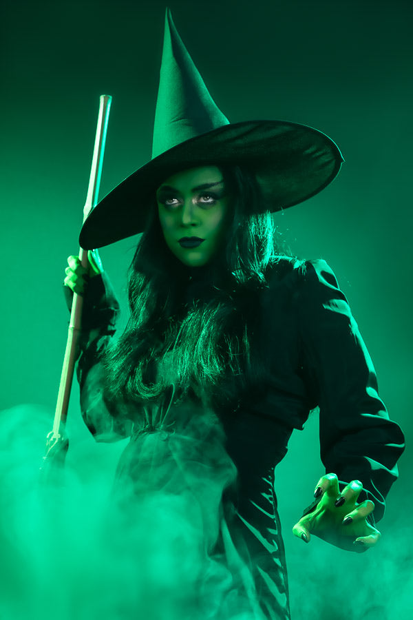 Wicked - Wizard of Oz Wicked Witch of the West Costume Hire or Cosplay, plus Makeup and Photography. Proudly by and available at, Little Shop of Horrors Costumery Mornington, Frankston & Melbourne